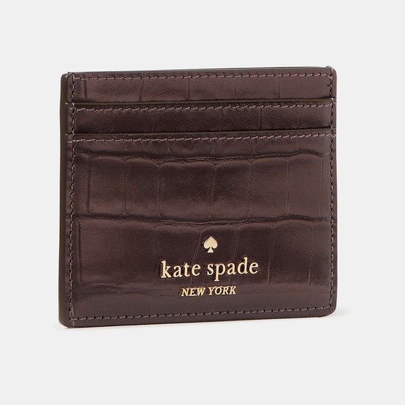 kate spade Handbags - Kate Spade “Hot Fudge” Dark Brown Card Holder NWT